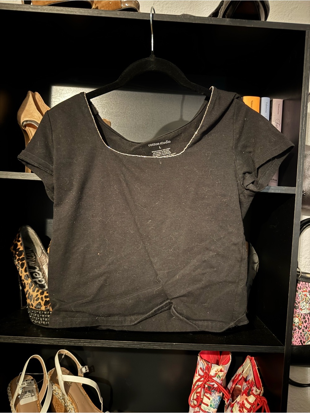Black Cropped Tee - Women's Short Sleeve